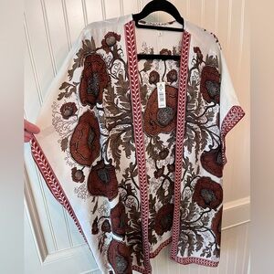 New Max Studio Kimono Fall Floral Woman’s Small Wrap